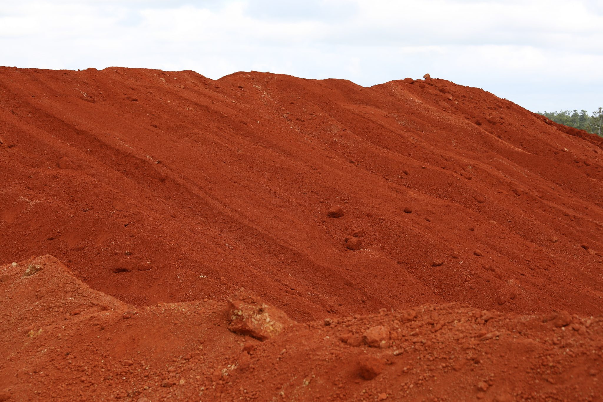 pile of bauxite at indigenous owned mine in arnhem land gove northern territory